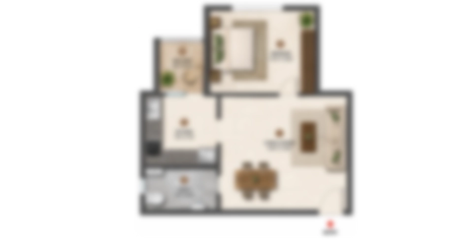 Ajmera Nextown Ulhasnagar 1 BHK Floor Plan
